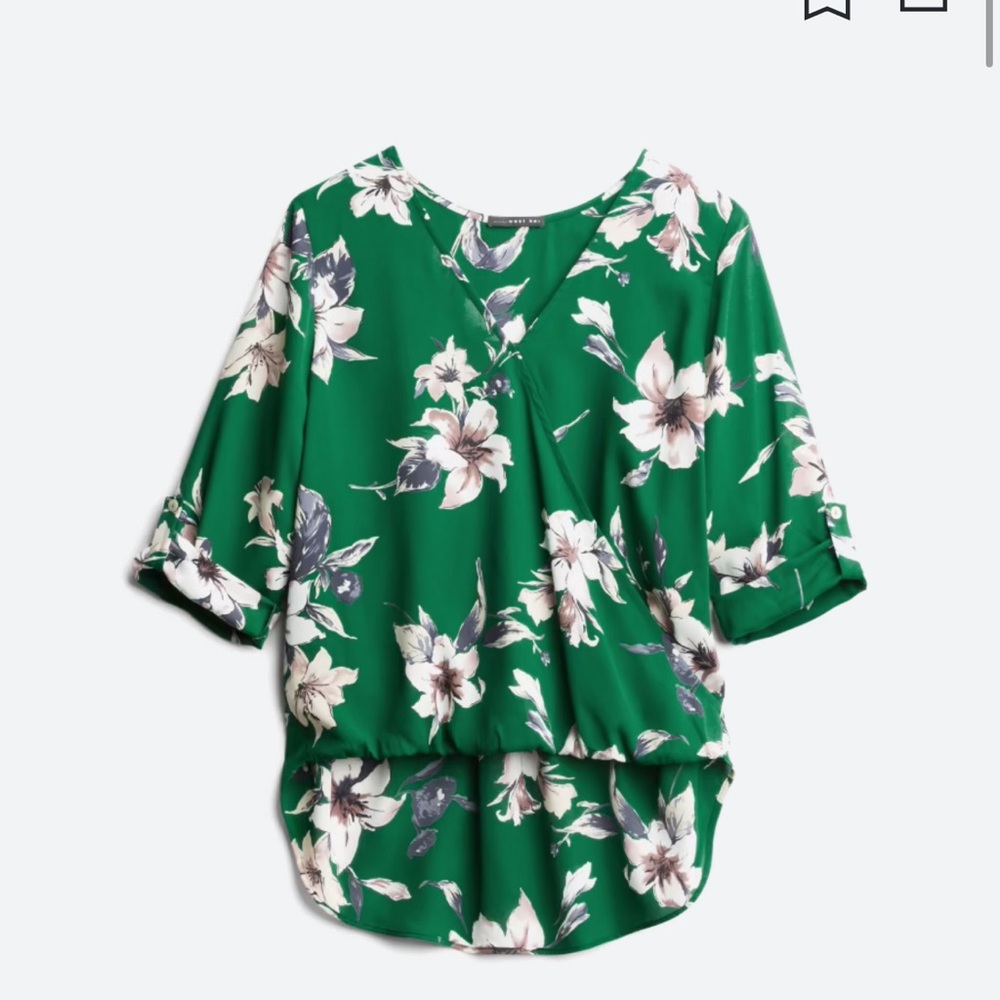 West Kei Green Floral Blouse